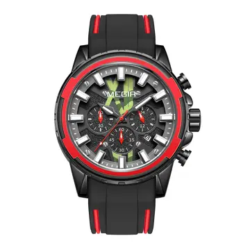 MEGIR New Sport Watch for Luxury Silicone Quartz Casual Wristwatch Waterproof Military Wrist Watch Man Clock Reloj Hombre 2133