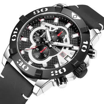 MEGIR Men Watches Fashion Luxury Big Dial Sports Watches Waterproof Quartz Wristwatch Chronograph Man Casual Luminous Clock 2136