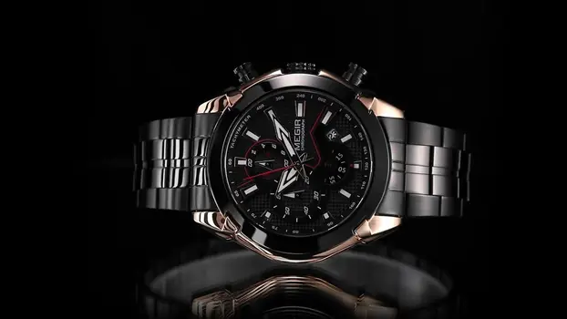 MEGIR Fashion Men Watches Luxury Business Watch for Men Stainless Steel Quartz Wrist Watch Calendar Date Clock Reloj Hombre 2065