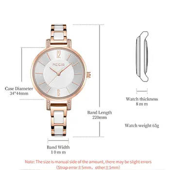 MEGIR Japan Quartz Watch for Women Fashion Brand Casual Wristwatch Clock Waterproof Sport Ladies Dress Wrist Watch Montres Femme