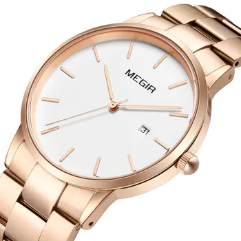 MEGIR Quartz Watch for Men Top Brand Luxury Steel Band Wristwatches Business Casual Date Clock Waterproof Relogio Masculino