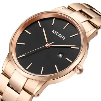 MEGIR Quartz Watch for Men Top Brand Luxury Steel Band Wristwatches Business Casual Date Clock Waterproof Relogio Masculino