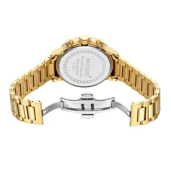 MEGIR Luxury Men Watches Stainless Steel Quartz Wristwatches Fashion Men Business Watch Clock Male Chronograph Relogio Masculino