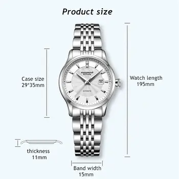 RUIMAS Brand Luxury Women Automatic Mechanical Watches Fashion Ladies Business Casual Wristwatch Sapphire Clock Reloj Mujer 6755