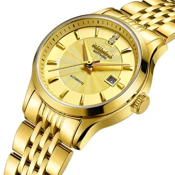RUIMAS Brand Luxury Women Automatic Mechanical Watches Fashion Ladies Business Casual Wristwatch Sapphire Clock Reloj Mujer 6755