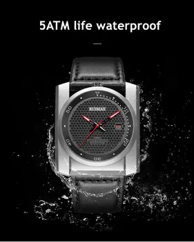 RUIMAS Luxury Men Watches Automatic Mechanical Wrist Watch for Mens Fashion Leather Business Casual Clock Montre Homme 6775