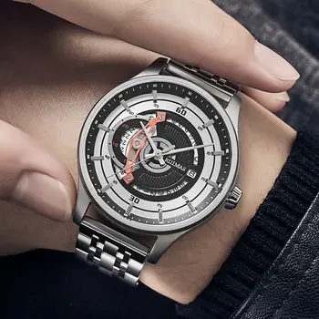 RUIMAS Luxury Business Watches for Mens Fashion Stainless Steel Automatic Mechanical Watch Waterproof Date Wristwatch Clock 6786