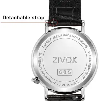 ZIVOK Large Dial Men's Quartz Watches Leather Bracelet Sport Men Watches Waterproof Male Clock Reloj Hombre