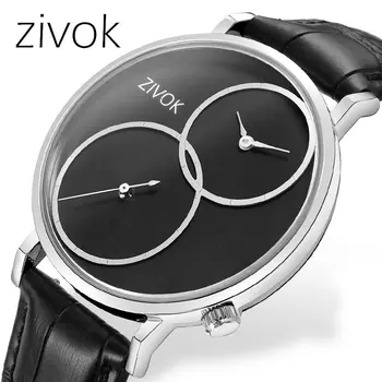 ZIVOK Large Dial Men's Quartz Watches Leather Bracelet Sport Men Watches Waterproof Male Clock Reloj Hombre