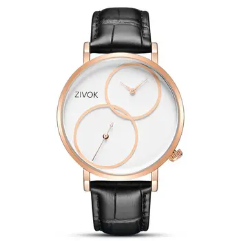 ZIVOK Large Dial Men's Quartz Watches Leather Bracelet Sport Men Watches Waterproof Male Clock Reloj Hombre