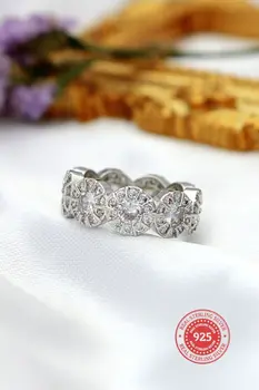 "Iris Bubbles" | 925 Silver Circle CZ Band Ring