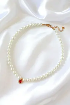 Darling | 24K Czech Pearls Heart Choker