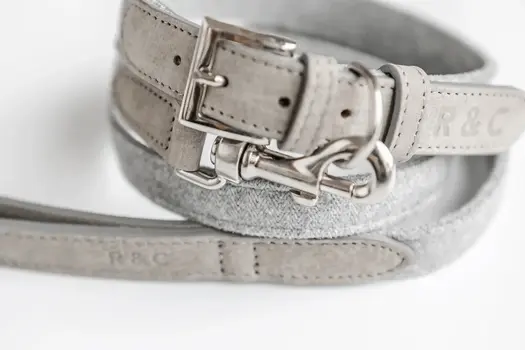 “Dalton” Fabric & Leather Dog Collar – by Ralph & Co