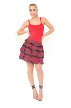 Crazy Chick Women Red Ladies Tartan Skirt