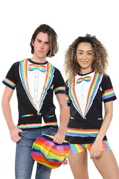 Wickedfun Women Men Rainbow Printed T-Shirt