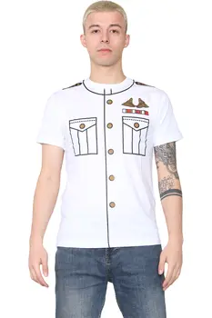Wickedfun Men Navy Captain Printed T-Shirt