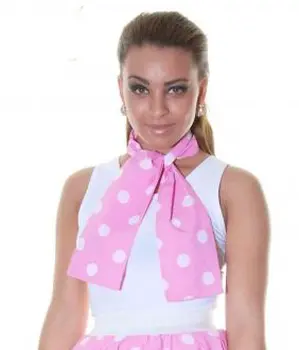 Crazy Chick Women Pink White Ladies Polka Dot Scarf (111 cm)
