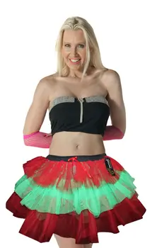 Crazy Chick Women Green-Red Ladies Tutu Skirt