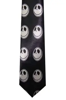 Black Smiley Skull Face Neck Tie