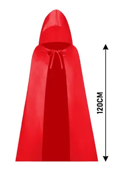 Children's Red Satin Hooded Cape 120cm