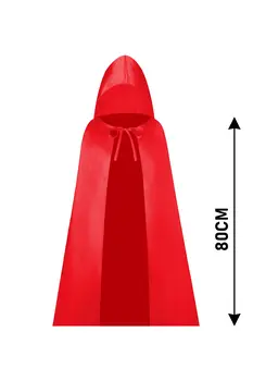 Children's Red Satin Hooded Cape 80cm