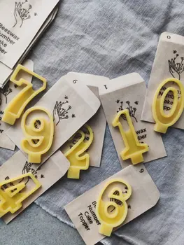 Beeswax Number Cake Topper (full set 0-9)