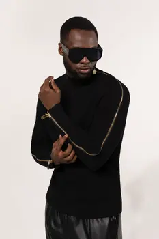 Zipped Turtleneck Sweater