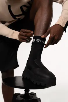 Jacquard Knitted Crew Socks