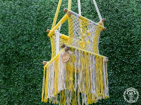 Macrame baby hammock Amarillo