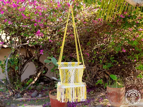 Macrame baby hammock Amarillo