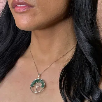 Tree of Life Gemstone Necklace