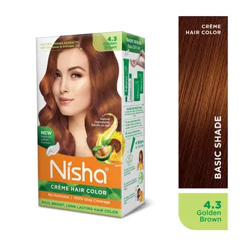 Nisha Creme Hair Color for Women and Men - Flame Red, 120gm, Long-lasting, 100% Grey Coverage Permanent Hair Colour