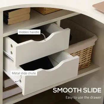 Corner Computer Desk L-Shaped Workstation with Storage Shelf Drawer for Home Office in White | HOMCOM