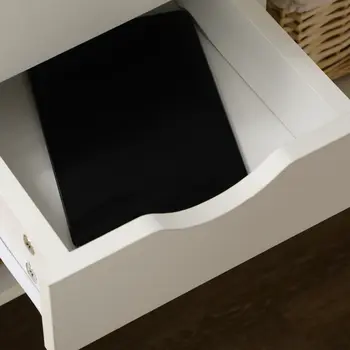 Corner Computer Desk L-Shaped Workstation with Storage Shelf Drawer for Home Office in White | HOMCOM