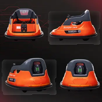 Bumper Car, 360° Rotation Spin 12V Kids Electric Car with Lights, Music, for Ages 1.5-5 Years - Orange | HOMCOM