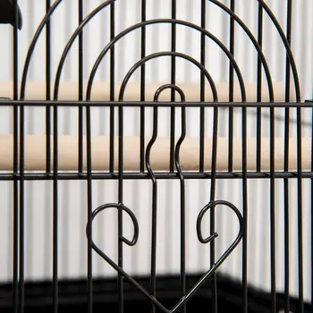 Bird Cage with Stand, Swing Perch and Food Tray, Metal Aviary for Finch Canary Budgie, 50.5 x 40 x 63cm, Black by PawHut