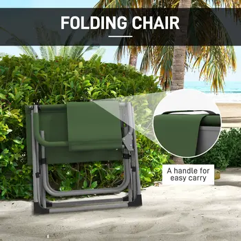 Folding Director's Chair, Portable Camping Chair with Side Table, Durable Outdoor Seating, Green | Outsunny