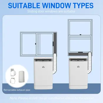 5-in-1 Portable AC Unit 14,000 BTU, with APP & Remote Control, Dehumidifier, Heater, Cooler, 24 Hour Timer, Self-evaporating System by HOMCOM
