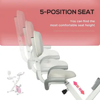 Folding Exercise Bike, 8 Level Magnetic Resistance Indoor Stationary Bike, Upright Adjustable Fitness Bike w/ Backrest Tablet Holder | HOMCOM