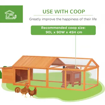 Wooden Chicken Coop with Nesting Box, Openable Roof, for 4-8 Chickens, Ducks, Orange | PawHut