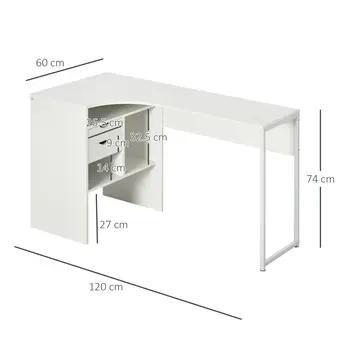 Corner Computer Desk L-Shaped Workstation with Storage Shelf Drawer for Home Office in White | HOMCOM