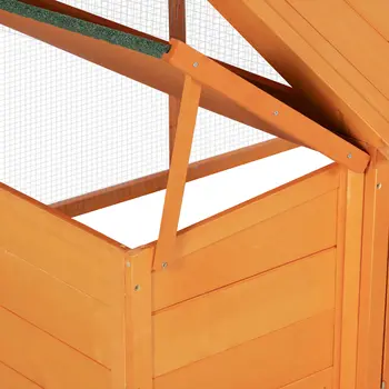 Wooden Chicken Coop with Nesting Box, Openable Roof, for 4-8 Chickens, Ducks, Orange | PawHut