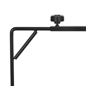 86-129Hcm Adjustable Height and Length Reptile Lamp Stand Holder with Hook Hanging, Base - Black | PawHut