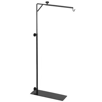 86-129Hcm Adjustable Height and Length Reptile Lamp Stand Holder with Hook Hanging, Base - Black | PawHut