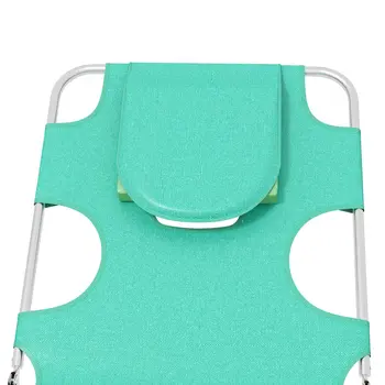 Foldable Sun Lounger Set of 2 w/ Reading Hole, Portable Sun Lounger w/ 5 Level Adjustable Backrest, Reclining Lounge Chair w/ Side | Outsunny