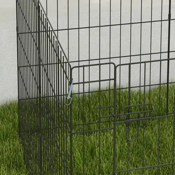 8 Panel DIY Dog Pen with Door for Dogs, Small Animals, Indoor/Outdoor Use, 61cm High | PawHut