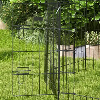 8 Panel DIY Dog Pen with Door for Dogs, Small Animals, Indoor/Outdoor Use, 61cm High | PawHut