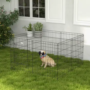 8 Panel DIY Dog Pen with Door for Dogs, Small Animals, Indoor/Outdoor Use, 61cm High | PawHut