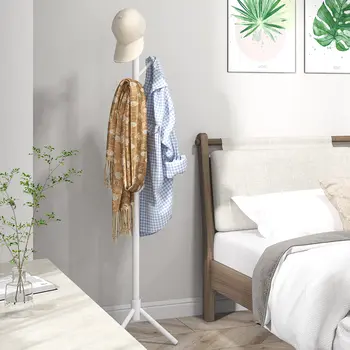 Eight-Hook Wooden Coat Rack in White | HOMCOM