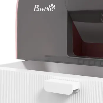 Hooded Cat Litter Box, Kitten Litter Tray, with Lid, Scoop, Filter, Flap Door, Pink | PawHut